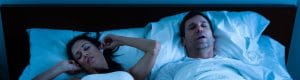 Snoring Man in Bed with Wife