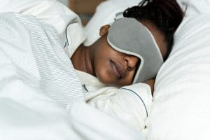 woman sleeping with eyemask